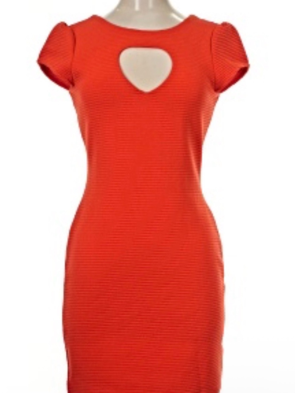 Cooperative Orange Heart Cutout Mini Dress